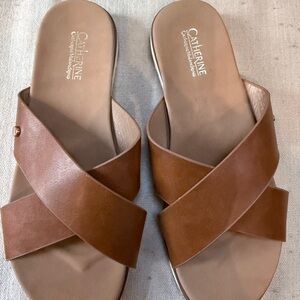 Catherine Malandrino Brown Slide Sandals